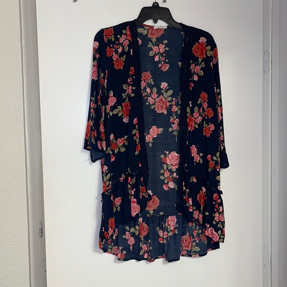 Ruffled kimono